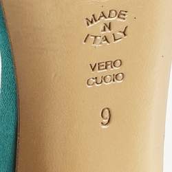 مملوكة مسبقًا Casadei Size 39 Blue Python Leather Platform Ankle Sandals