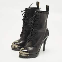 مملوكة مسبقًا Casadei Size 38.5 Black Leather Ankle Length Boots
