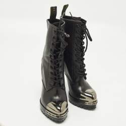 مملوكة مسبقًا Casadei Size 38.5 Black Leather Ankle Length Boots