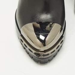 مملوكة مسبقًا Casadei Size 38.5 Black Leather Ankle Length Boots