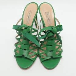 مملوكة مسبقًا صندل كاساديه جلد أخضر غلادياتور مقاس 41