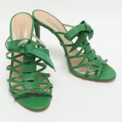 مملوكة مسبقًا صندل كاساديه جلد أخضر غلادياتور مقاس 41