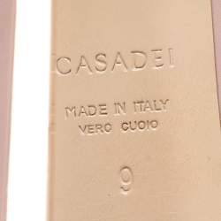 Pre Owned حذاء كعب عالي كاسادي بجلد زهري فاتح مقدمة مدببة مقاس 39