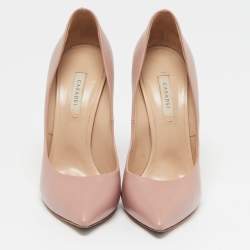 Pre Owned حذاء كعب عالي كاسادي بجلد زهري فاتح مقدمة مدببة مقاس 39