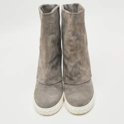 Pre Owned حذاء كاسادي رياضي إسفين شامواه رمادي مقاس 41