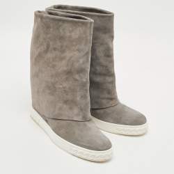 Pre Owned حذاء كاسادي رياضي إسفين شامواه رمادي مقاس 41