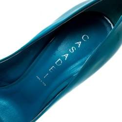 Pre Owned Casadei Blue Patent Leather Tiffany Pointed Toe Pumps Size 39