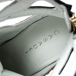 Pre Owned Casadei Tricolor Suede And Leather Studded High Top Wedge Sneakers Size 40