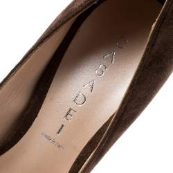 Pre Owned Casadei Brown Suede Platform Pumps Size 38.5