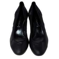 Pre Owned Casadei Black Mesh Chain Mid Heel Pumps Size 39