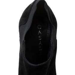 Pre Owned Casadei Black Suede Platform Ankle Boots Size 36.5