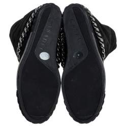 Pre Owned حذاء بوت كاسادي كعب روكي سلسلة سويدي أسود مقاس 38