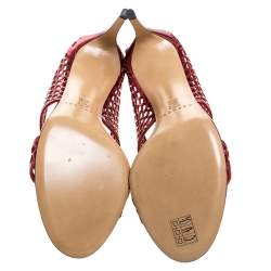Casadei Metallic Red Patent Leather Candylux Slide Sandals Size 39