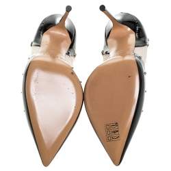 Pre Owned Casadei Black/Beige Leather Pointed Toe Pumps Size 40