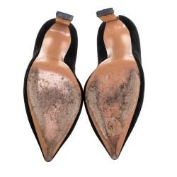 Pre Owned Casadei Black Suede Leather Pointed Toe Pumps Size 37.5