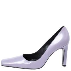 Casadei Lilac Leather Square Toe Pumps Size 38