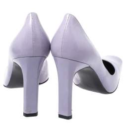 Casadei Lilac Leather Square Toe Pumps Size 38