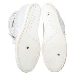 Pre Owned Casadei White Python Embossed Leather Wedge Cut Out Chain Motif Buckle Ankle Boots Size 40