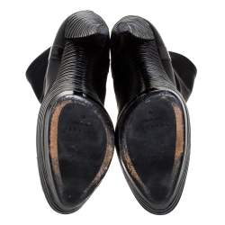 Pre Owned Casadei Black Satin Cap Te Platform Ankle Boots Size 40