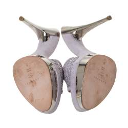 Casadei Lilac Suede Crystal Embellished Platform Open Toe Platform Slide Sandals Size 39