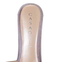 Casadei Lilac Suede Crystal Embellished Platform Open Toe Platform Slide Sandals Size 39
