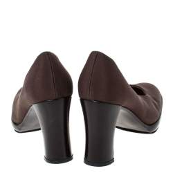 Casadei Brown Fabric Platform Pumps Size 35