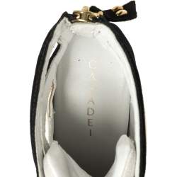 Pre Owned Casadei Multicolor Suede and Leather High Top Wedge Sneakers Size 39