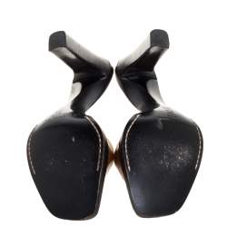 Pre Owned Casadei Brown Leather Slide Sandals Size 39