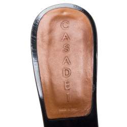 Pre Owned Casadei Brown Leather Slide Sandals Size 39
