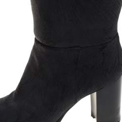 Pre Owned Casadei Black Leather Knee Boots Size 38