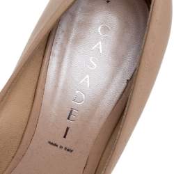 Casadei Beige Leather Platform Pumps Size 38.5