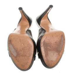 Pre Owned Casadei Black/White Leather Open Toe Slingback Sandals Size 40