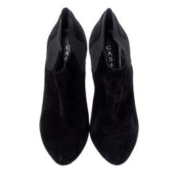 Casadei Black Suede Ankle Boots Size 37