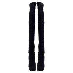 Pre Owned Casadei Black Suede Over Knee Boots Size 41