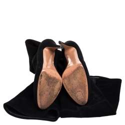 Pre Owned Casadei Black Suede Over Knee Boots Size 41