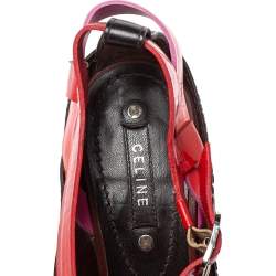 Casadei Multicolor Patent Leather Strappy Ankle Strap Sandals Size 40