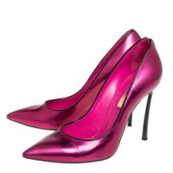 Pre Owned Casadei Pink Patent Leather Pointed Toe Pumps Size 39