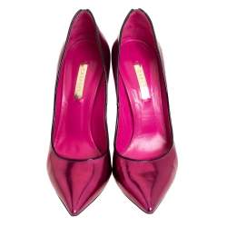 Pre Owned Casadei Pink Patent Leather Pointed Toe Pumps Size 39