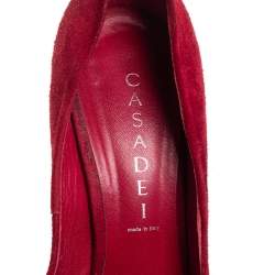 Casadei Red Suede Platform Pumps Size 37