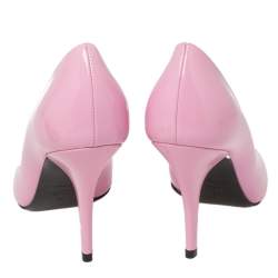 Pre Owned حذاء كعب عالي كاسادي جلد وردي لامع مقدمة مدببة مقاس 38