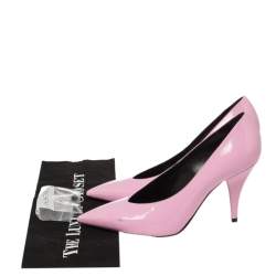 Pre Owned حذاء كعب عالي كاسادي جلد وردي لامع مقدمة مدببة  مقاس 38