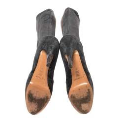 مملوكة مسبقًا Casadei Grey Suede Knee Length Platform Boots Size 37
