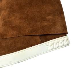 Pre Owned حذاء بوت للكاحل كاسادي كعب عريض سويدي بني مقاس 37.5