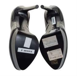 Pre Owned Casadei Two Tone Glitter Patent Leather Platform Pumps Size 36