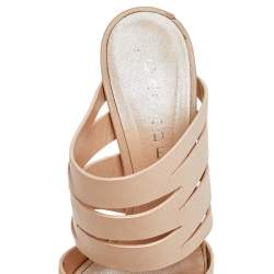 Pre Owned صندل سلايد كاسادي جلد بيج مقاس 36.5