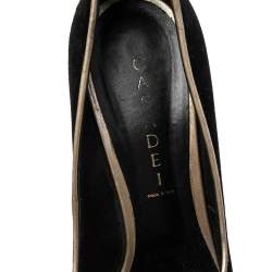 مملوكة مسبقًا حذاء كعب عالي كاسادي سويدي أسود مقدمة مدببة مقاس 40