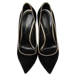 مملوكة مسبقًا حذاء كعب عالي كاسادي سويدي أسود مقدمة مدببة مقاس 40