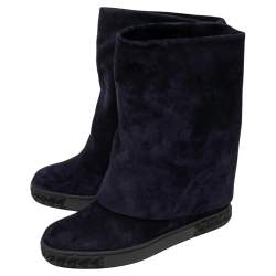 مملوكة مسبقًا حذاء بوت كاحل كاسادي رينا غوثام سويدي أزرق كحلي كعب روكي مقاس 37