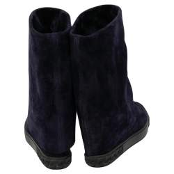 مملوكة مسبقًا حذاء بوت كاحل كاسادي رينا غوثام سويدي أزرق كحلي كعب روكي مقاس 37