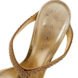 مملوكة مسبقًا صندل سلايد كاسادي معدن ذهبي اللون مقاس 36 